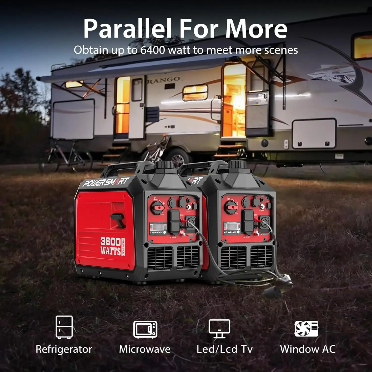 XMSJ 3600W مولد عاكس محمول فائق الهدوء للاستخدام المنزلي RV جاهز يعمل بالغاز