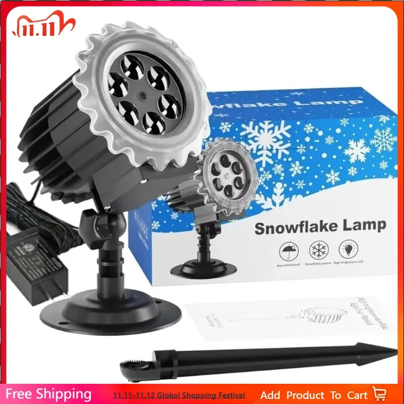

Outdoor Snowflake Projector Lights, Super Bright Snowfall Lamp, Waterproof Landscape Spotlight, 9W