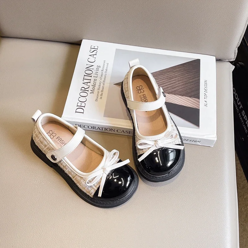 

Girl Princess Shoes Spring Autumn Fashion Kids Princess Causal Mary Jane Shoes Bowknot Sweet Elegant Children's Flats Non-slip