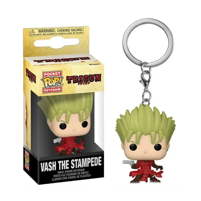 Funko POP Pocket Keychain Trigun Vash the Stampede PVC Action Figures Model Toys Dolls Decoration Pendant for Birthday Gift