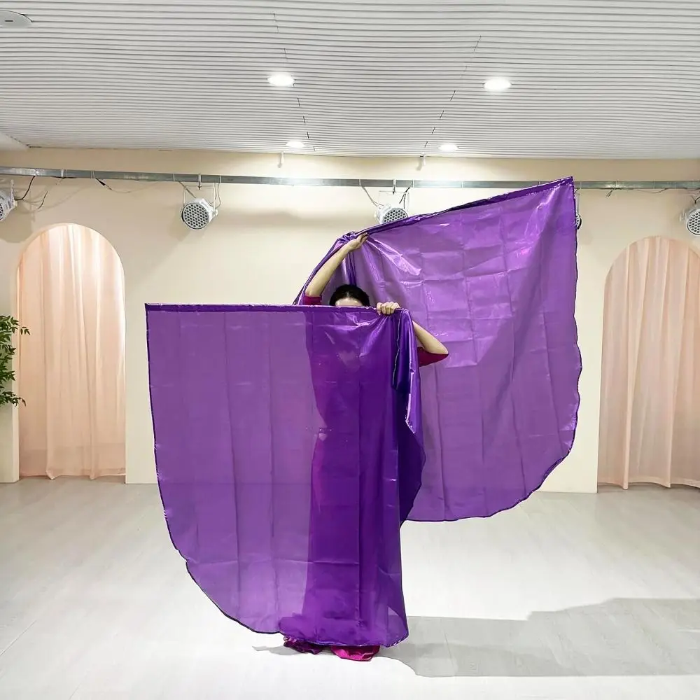 con bastoncini telescopici Accessori per la danza del ventre Oggetti di scena Multicolor Dance Party Sciarpe colorate Bandiera Aste scalabili Leggere