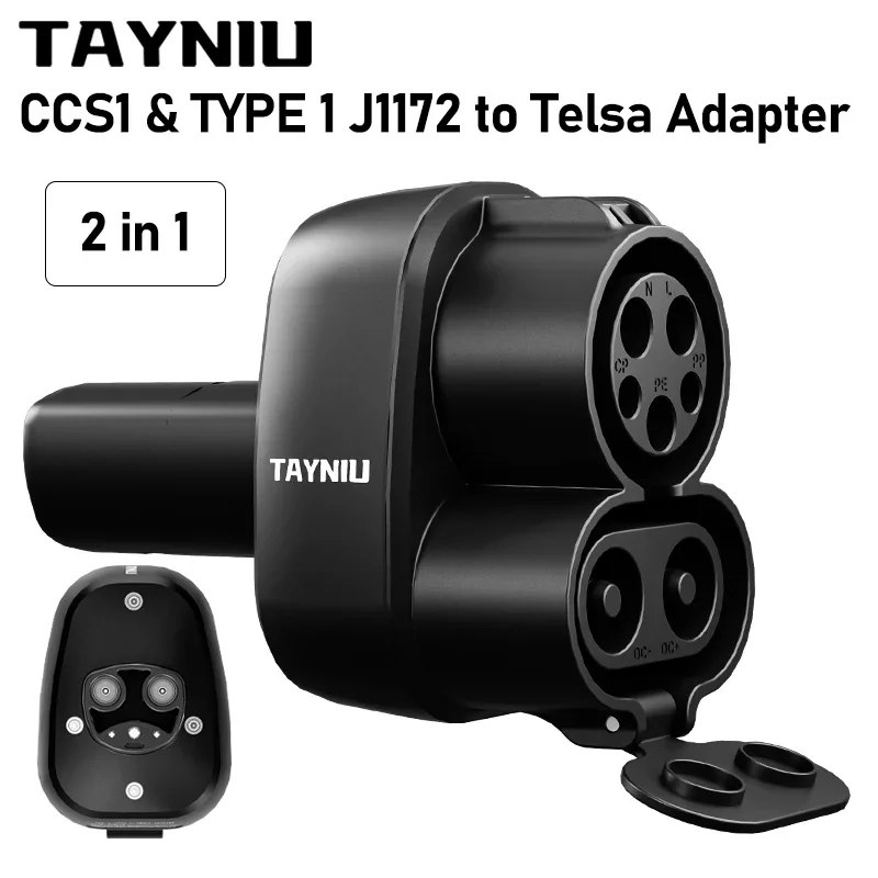 TAYNIU CCS & J1772 to Tesla Adapter 2-in-1, 250kW Fast Charging for Tesla Models Y, 3, S, X, Compatible with All Charging Levels