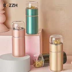 BOZZH  Thermos Vacuum Flask Tea Water Bottle Separation Filter Stainless Steel Thermoses Tea Coffee Cup Afternoon Tea Drinkware
