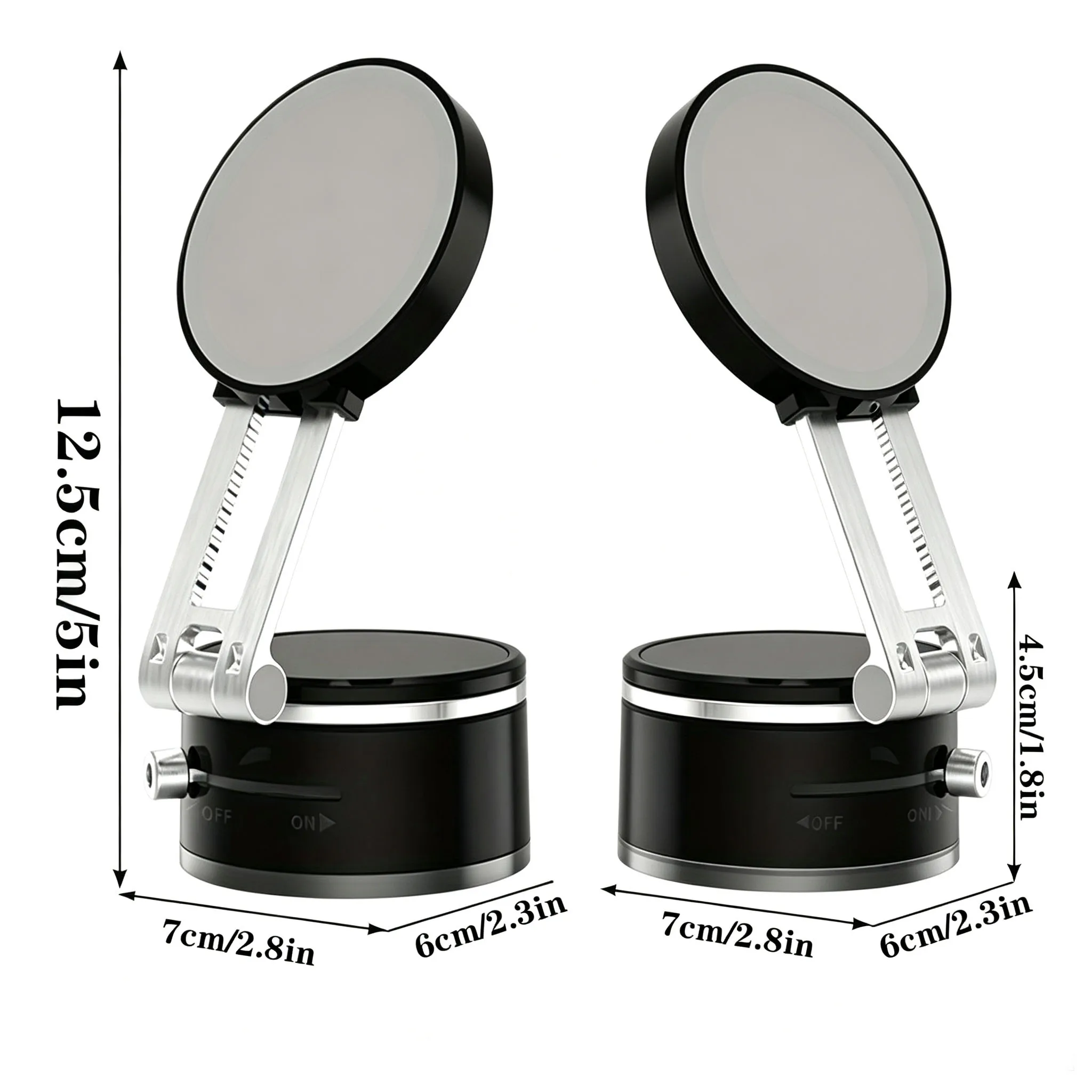 Upgraded Foldable Magnetic Car Phone Holder – 360° Rotatable Extendable Suction Mount for Dashboard, Tile & Glass, ABS Design