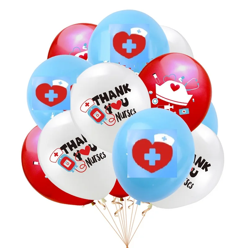 10pcs Doctor Nurse Day Theme Party Decoration Hospital Staff Party Decoration Nurse Balloon