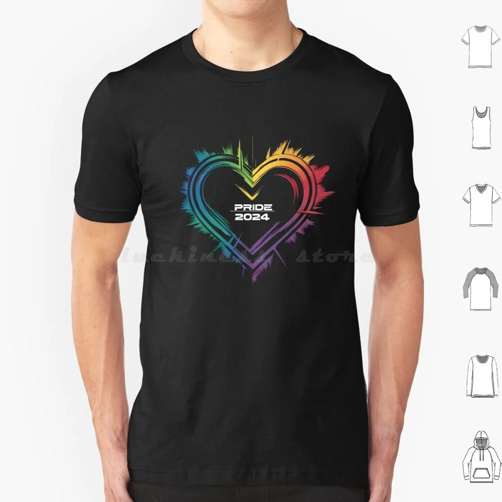 Pride Month 2024 T Shirt Big Size 100% Cotton 2024 Pride Pride Pride Month Pride Month 2024 Rainbow Vibrant Rainbow Colours