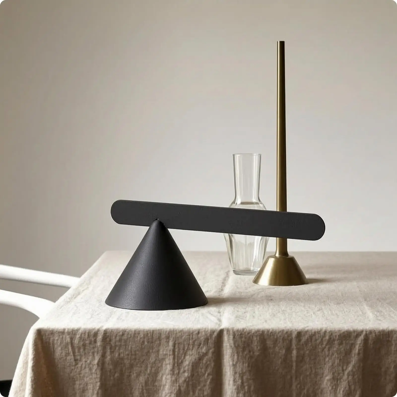 Contemporary Iron Sculpture Art Piece Black Abstract Statue Tabletop Figurine Decoration for Desk Shelf