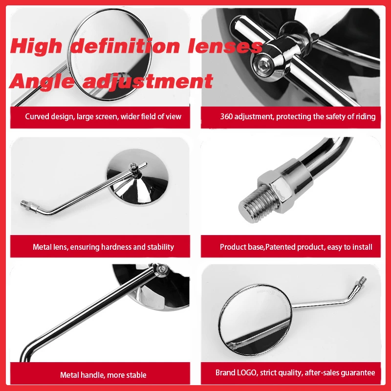 المرايا الجانبية العالمية للدراجات النارية - رقم مافريك. 9 Yadi Emma Round Reflector Wind Wing Spoiler Kit | ترقية السلامة #6