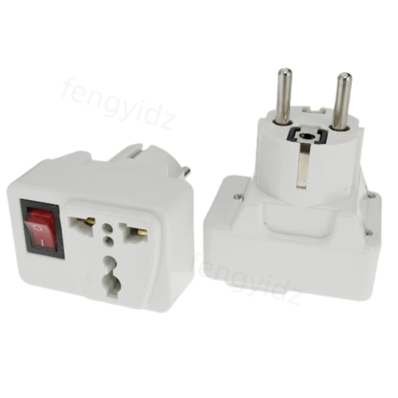 White Portable Universal Wall Aocket EU US UK Extension Socket 250V 6A 10A 125V Power Converter Plug Adapter with on off Switch