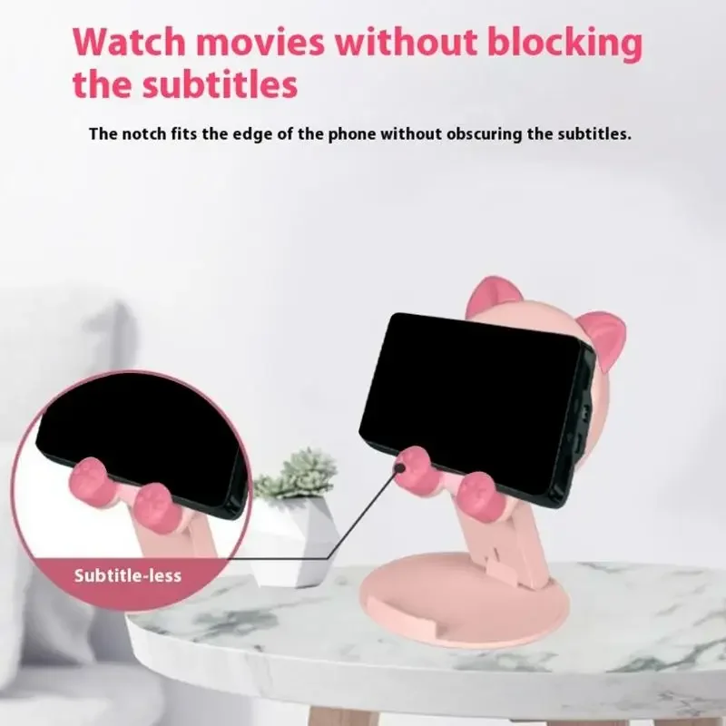 

Очаровательный мультяшный пластиковый держатель для телефона, складной, с поддержкой нескольких устройств, стабильные настольные