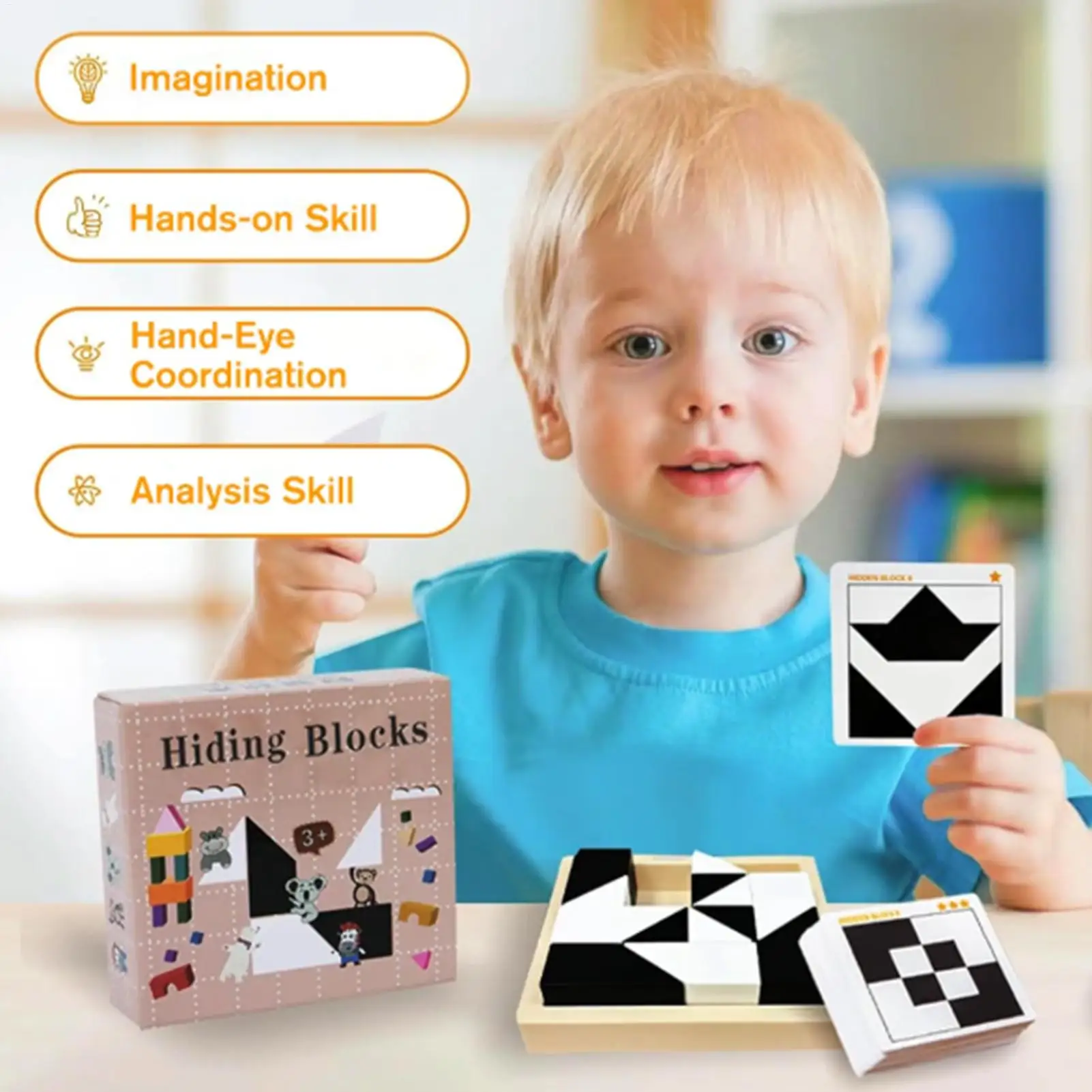 Puzzelblokken Houten educatief speelgoed Brain Teaser-puzzels voor thuisreizen Schoolfeest Klaslokaal Kinderen Tieners Homeschooling
