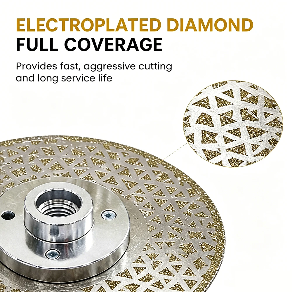 Electroplated Double-side Saw Blade Diamond Cutting Disc Marble Granite Tile M14 Flange Disc Cutter