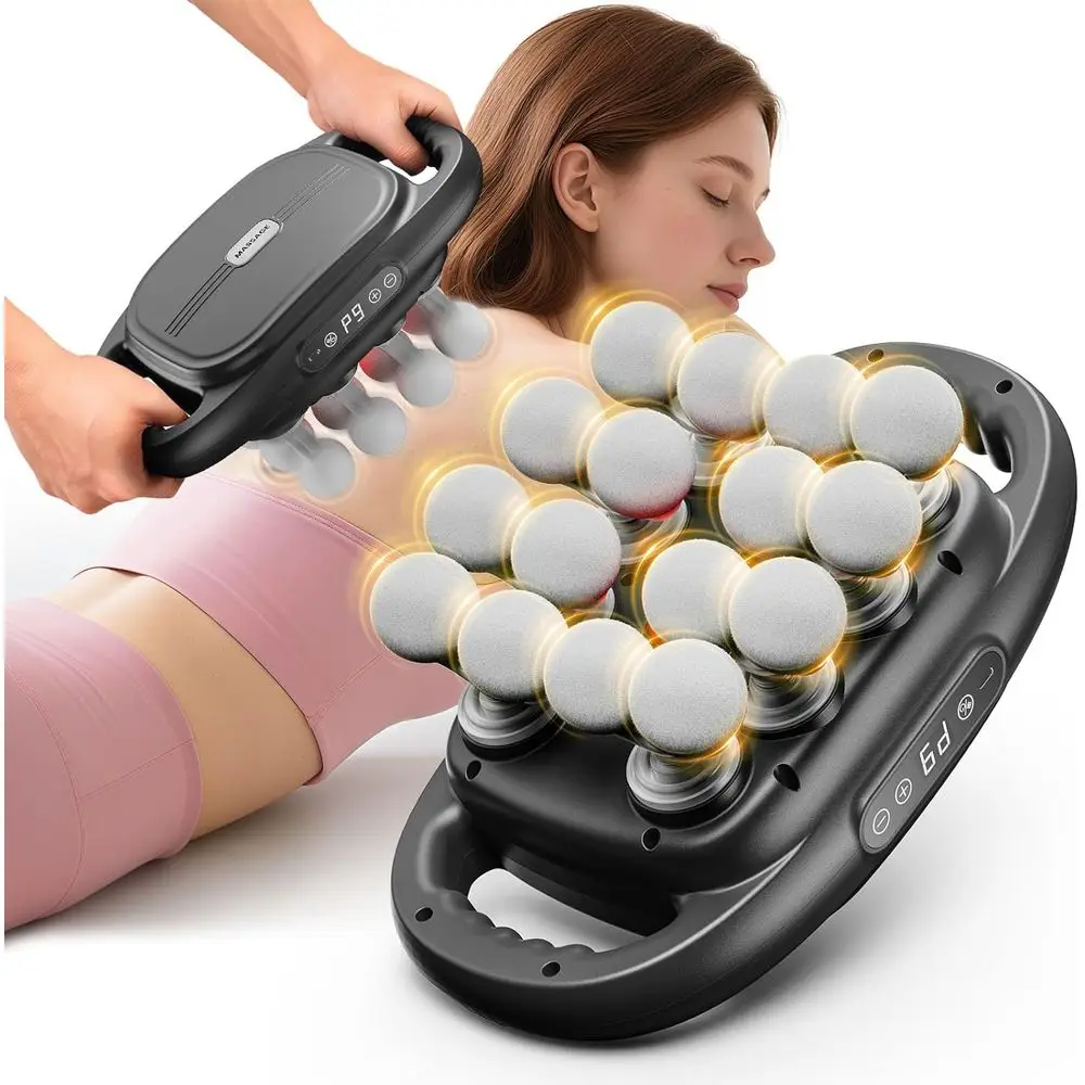 

Deep Tissue Massage Gun with 99 Intensity Levels & 9 Massage Heads for Back, Shoulders, Legs, and Arms