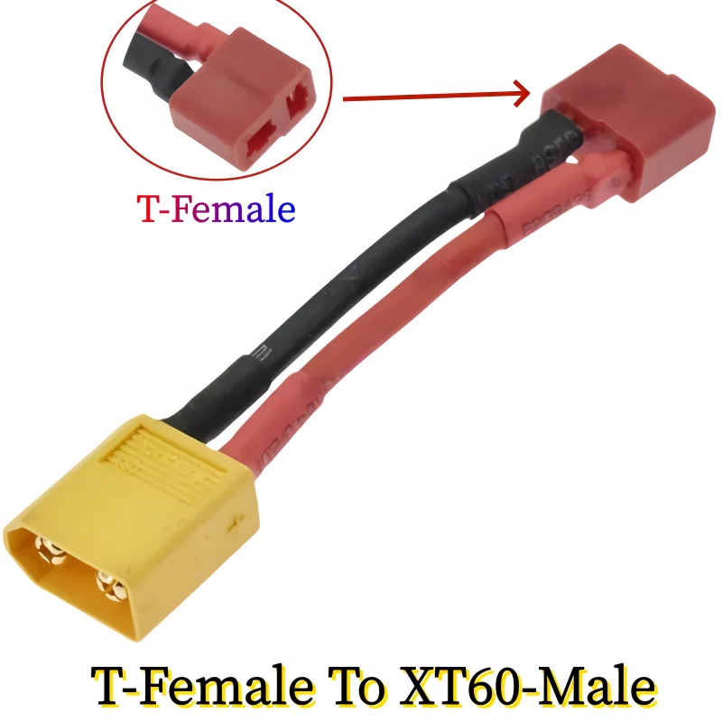 XT60 to T-Plug Male/Female, Lithium Battery Balanced Charging Extension Line Conversion, Model Aircraft Battery Adapter Cable