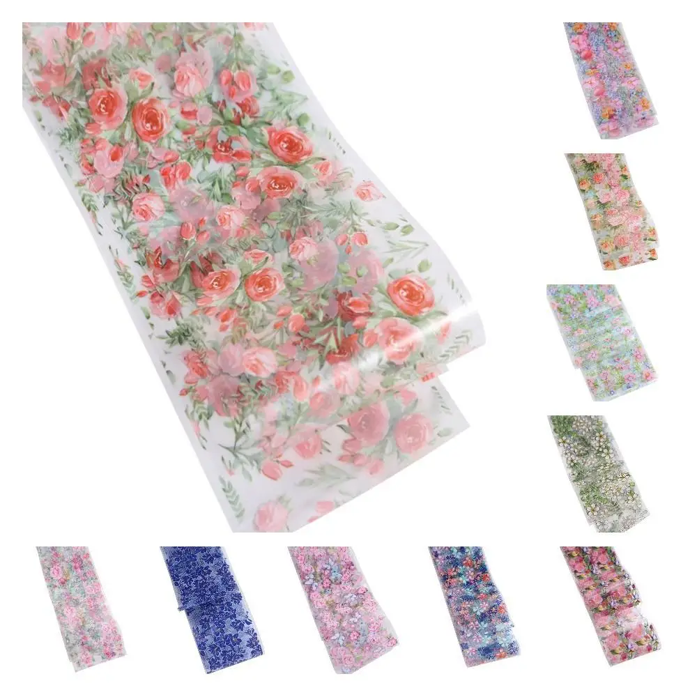 Sliders Nail Art Decoration Manicure Transfer Paper Decals Flower Nail Foils Floral Nails Stickers Holographic Nails Decals