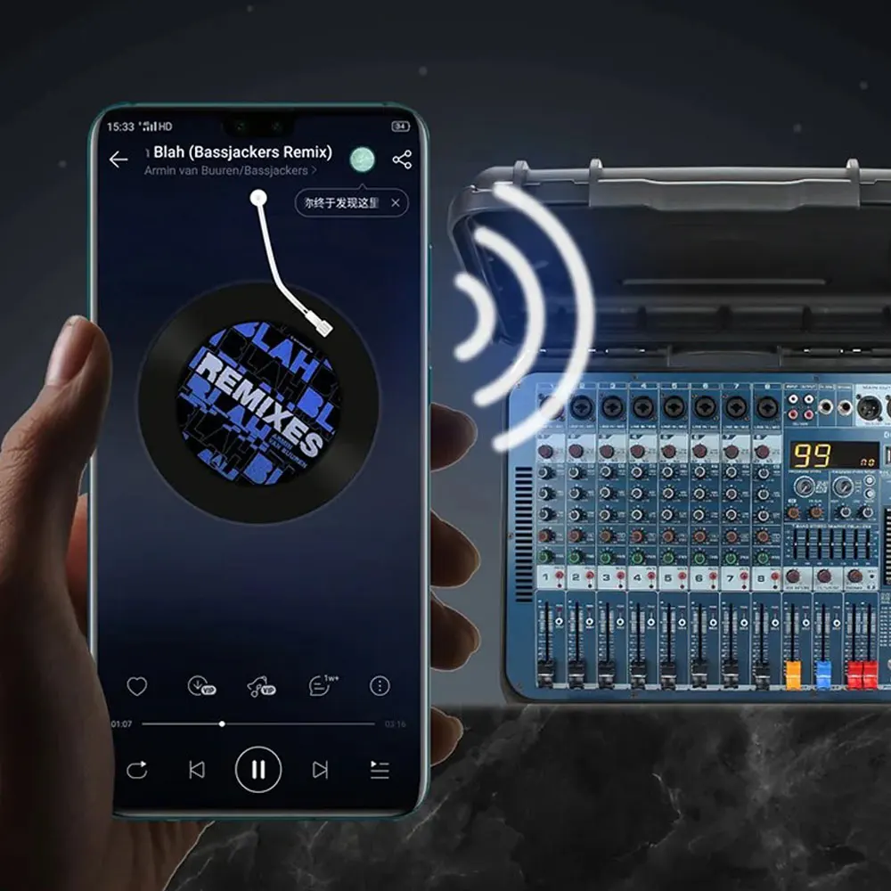 Fulude Professional 8-Channel Powered Mixer with Flight Case, High-Power Wireless Microphones, and Bluetooth - FA-800 (Microphon