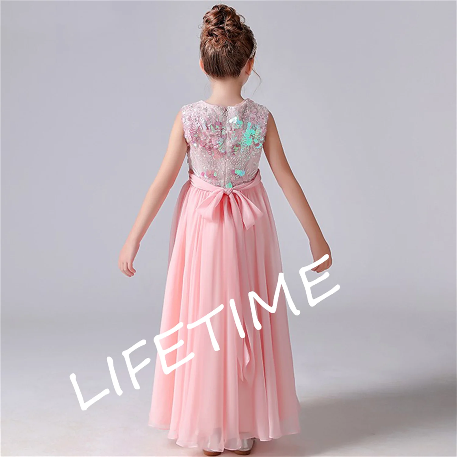 

Sequined Pink Flower Girl Dresses Kids Weddings Birthday Party Pageant Gowns Junior Bridesmaid Dress