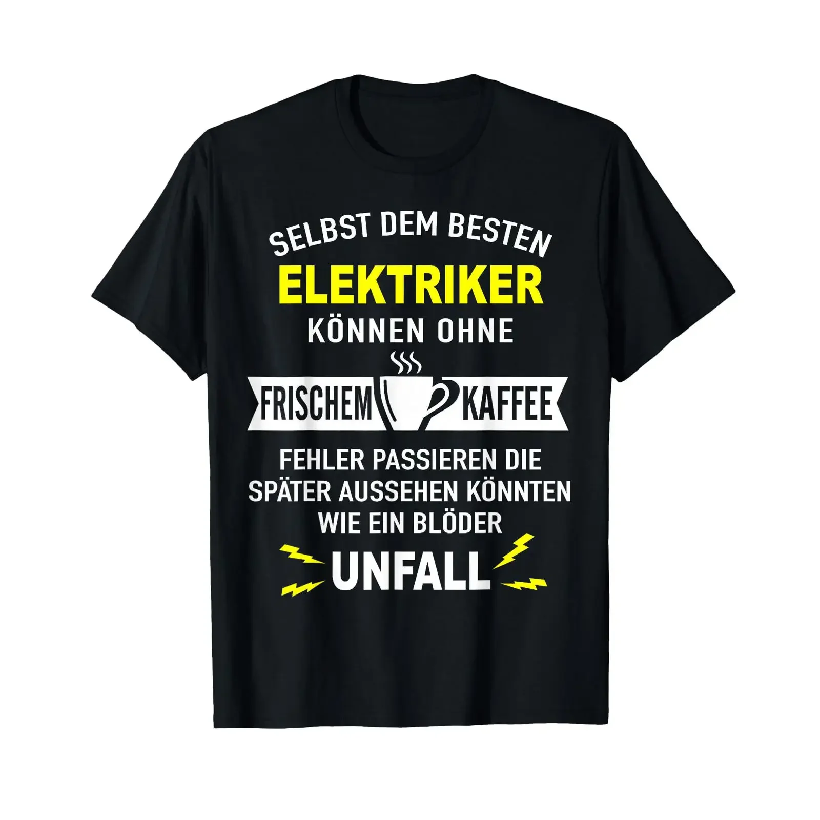 Electrician T Shirt Men Accident Coffee Idea vintage Washed Top For Everyday Wear Stretched Breathable Casual Comfortable