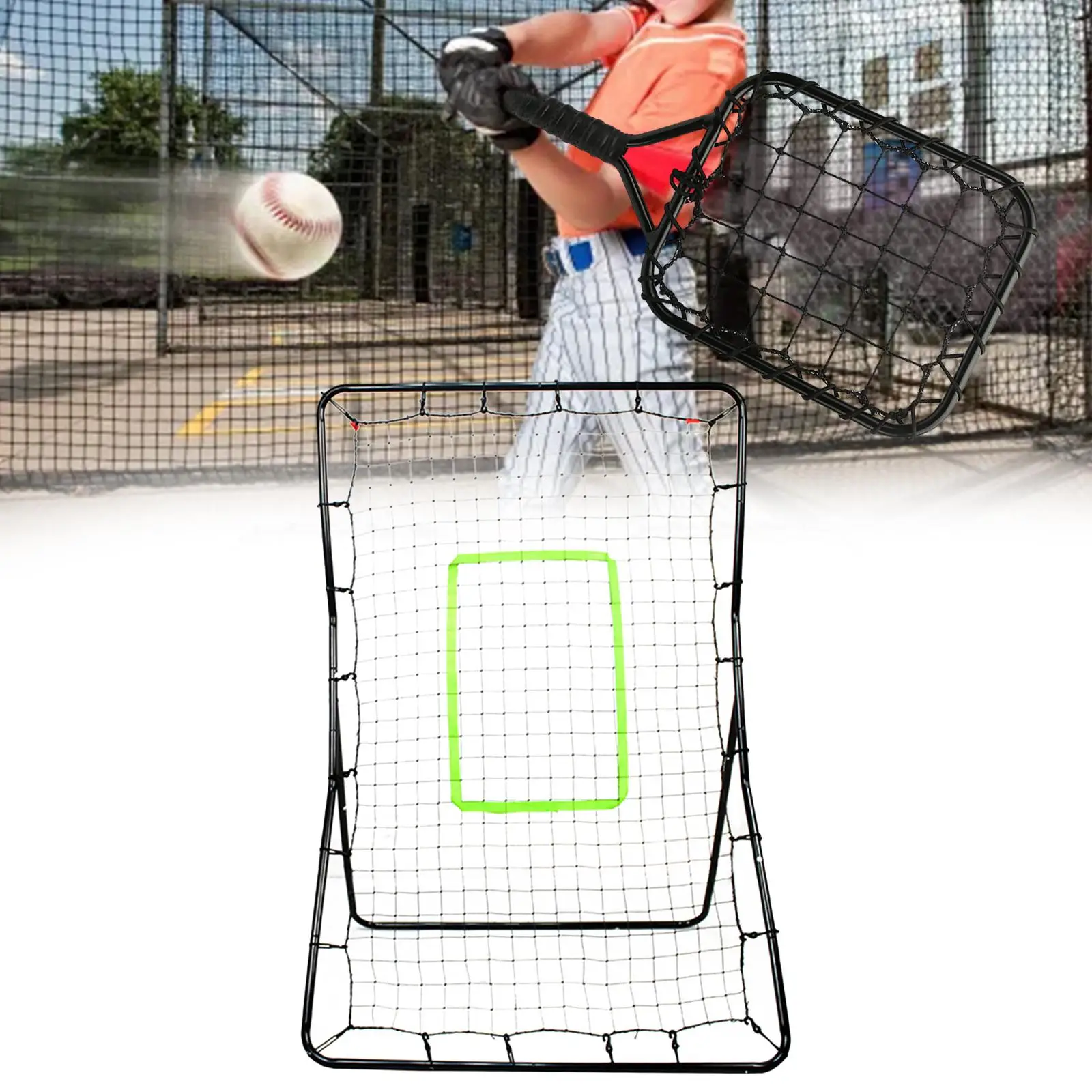 Baseball Rebound Net for Kids Adults Softball Rebounder for Pitching and Fielding Training Ball Return Net Baseball Rebounder