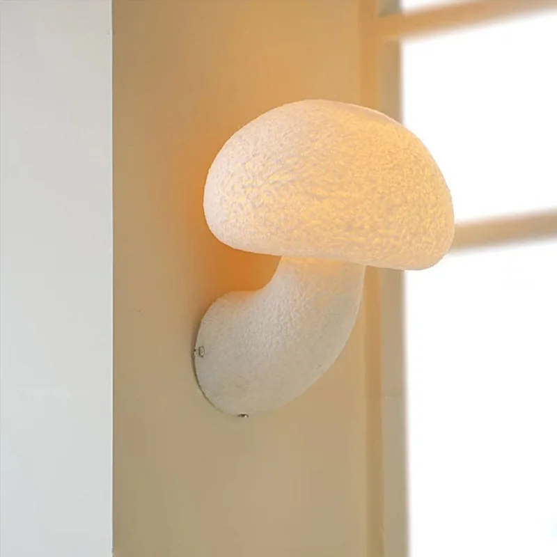 

Nordic Wabi Sabi Style Mushroom Wall Lamp Living Room Bedroom Home Decoration Led Bedside Wall Lamp Indoor And Outdoor Wall Lamp