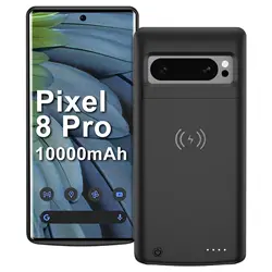 For Google Pixel 8 Pro Wireless Battery Charger Case Power Case Battery Pack Power Bank 10000mAh Wireless Charging Cover