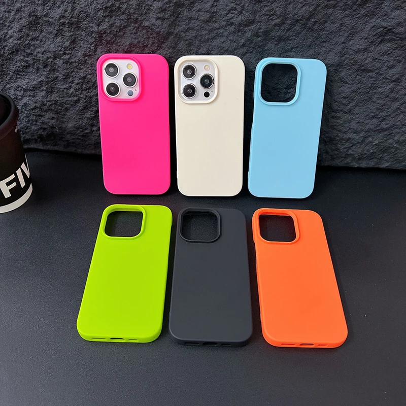 Silicone Cases For iPhone 13 11 14 15 12 Pro Max Case For Apple iPhone 11 14 15 13 12 Pro Frameless Shockproof Soft Cover