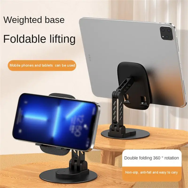 Portable Thicken Biaxial The Lazy Live Streaming Support Strong Load Household 360° Video One-piece Fold Base To Rotate Bracket