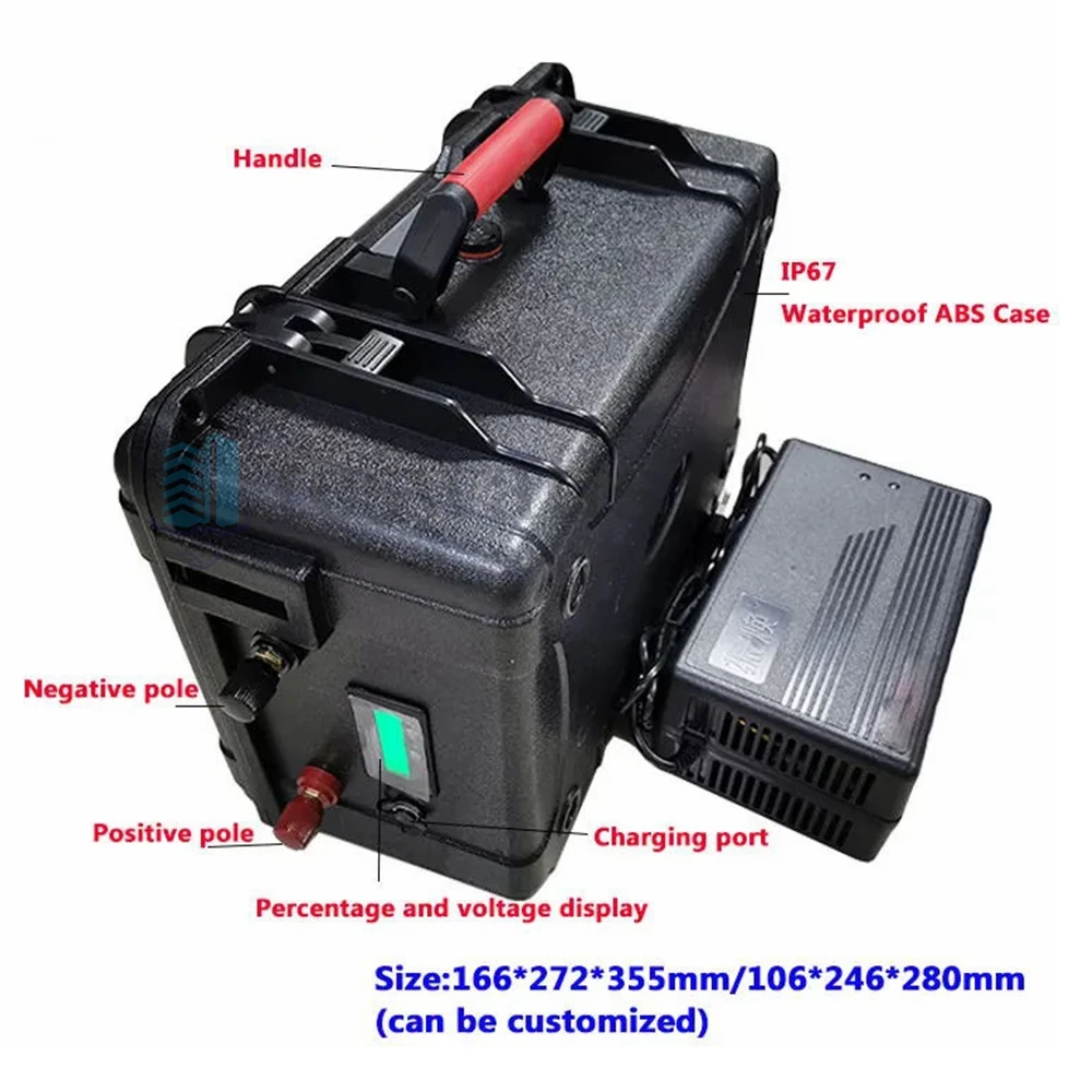 LiFePo4 12V 60AH/80AH/100AH/120AH/150AH/180/200AH Lithium Battery with bms for fish boat vehicle power supply +10A charger