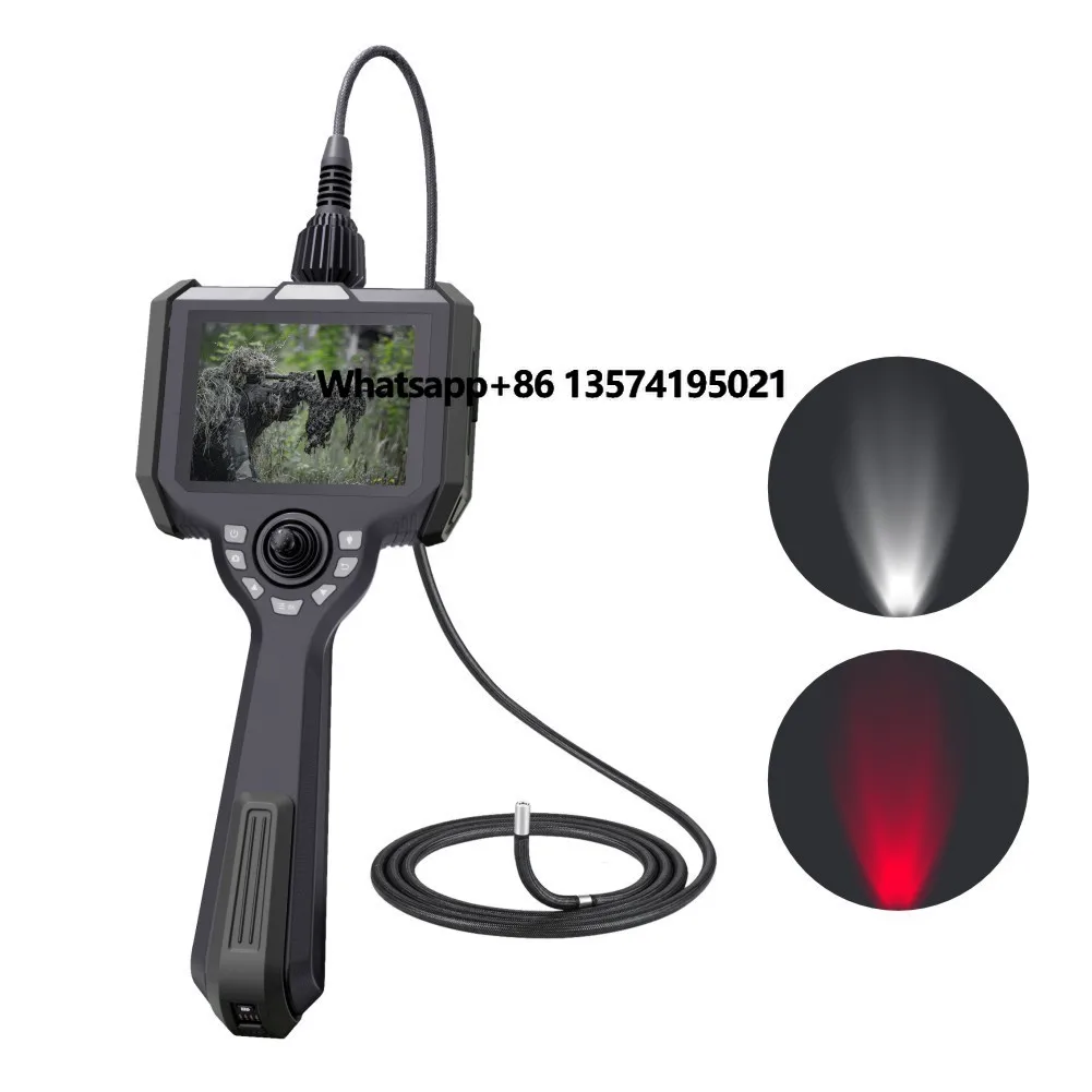 360°steering Industrial Infrared Endoscope ,5.'' IP67 Waterproof Sewer Pipe Inspection Borescope,32GB Analog for Outdoor