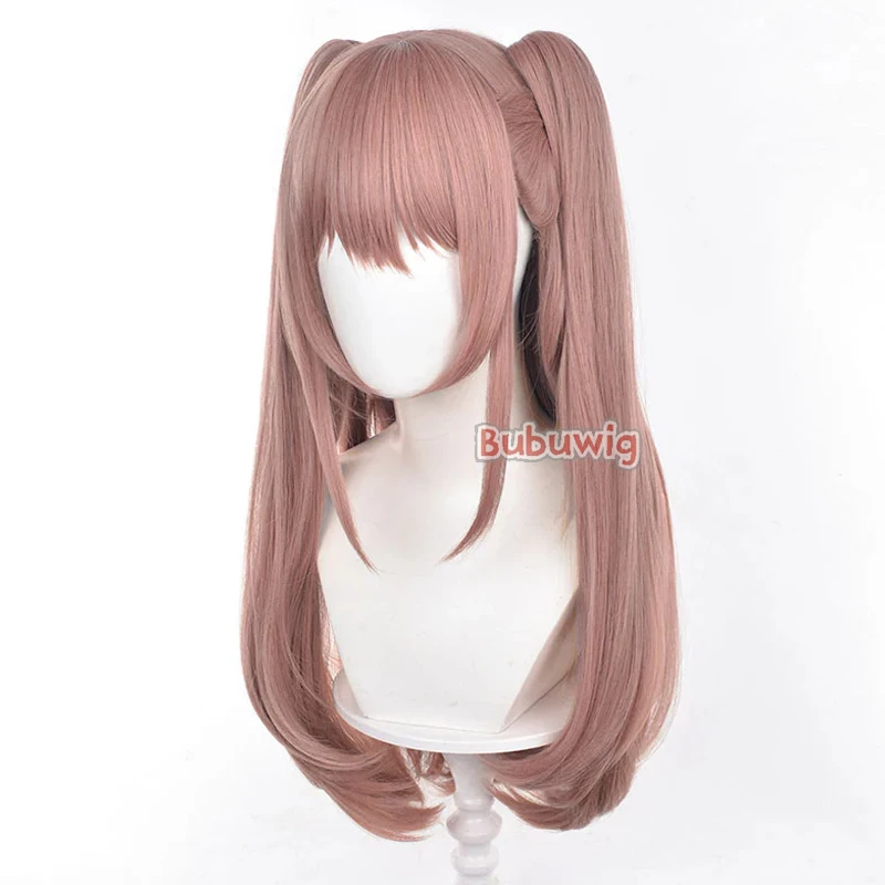 Bubuwig rambut sintetis Tachibana Mikari Wig Cosplay 2.5 dimensi menggoda 70cm panjang merah muda coklat Wig ekor kuda tahan panas