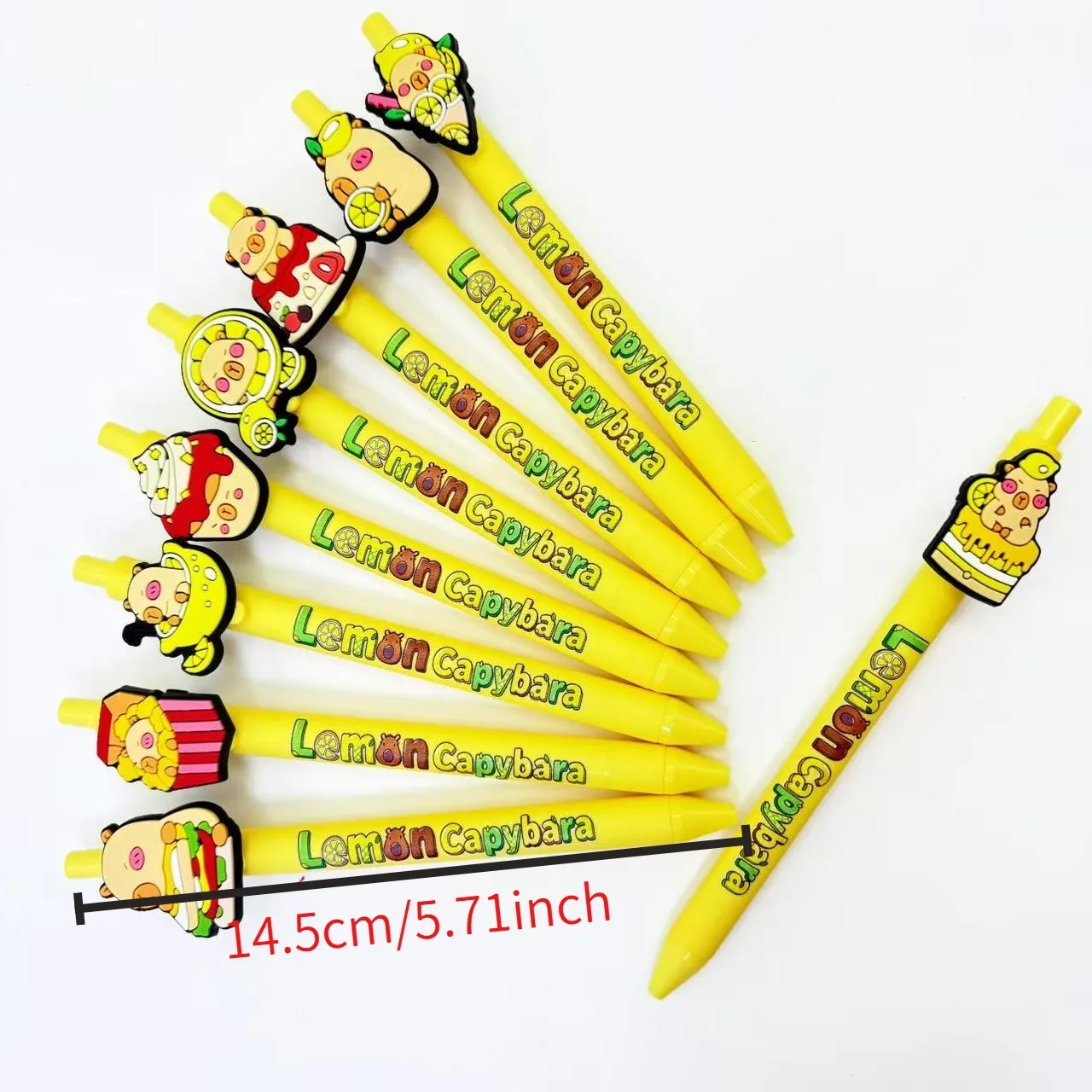 12pcs/20pcs Canetas esferográficas com tema de capivara, tinta preta, secagem rápida, canetas de escrita para estudantes