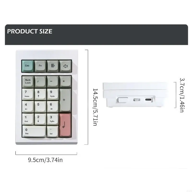 J2FC LMK21 21Keys Numeric Keypad Aluminum Keypad with Hot Swappable Switches 2.4G Bluetoothcompatible TypeC 3modes