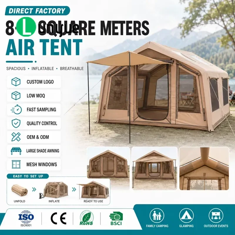Inflatable Tent 3-5 Person Waterproof Oxford Cloth Large Sunroof Fast Automatic Setup Portable Camping Tent with Hand Pump