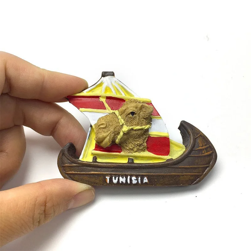 

Africa Tunisia 3D Sailboat Camel Head Creative Magnetic Fridge Magnet Travel Souvenir Home Decoration Gift