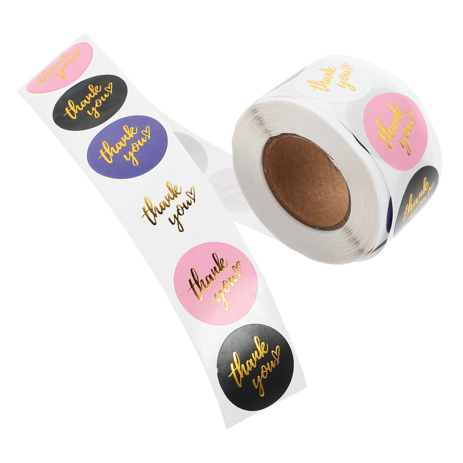 1 Roll Round Thank You Label Stickers Gift Sealing Adhesive Labels For Food Bags Bakery Packaging Decor Sealing Stickers Roll