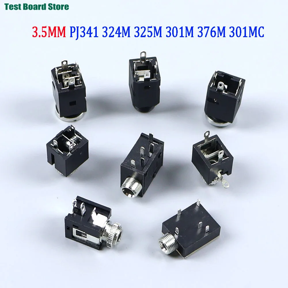 5/10Pcs 3.5mm PJ324 PJ325 PJ301 PJ376 PJ341 3/4/5Pin Vertical Socket Female Socket Jack with Screw 3.5 Audio Headphone Connector