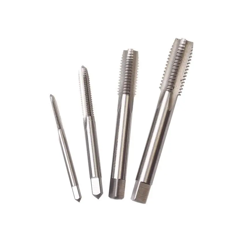 High Quality Taps Straight Flute Machine Screw Taps And Die Set Silvery Machine Taps For Material Iron Copper Mater Hss Taps