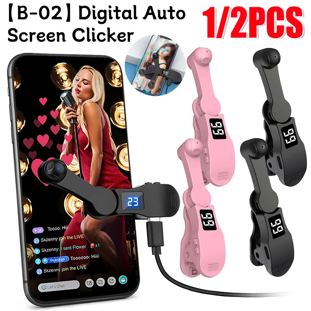 Auto Screen Clicker for Phone App Mini Simulated Finger Phone Clicking Clicker Clip-on Video Live Liker Game Screen Touch Device