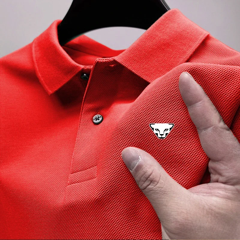 Men's stylish solid-color short-sleeved Polo shirt - Summer breathable and comfortable top - Urban fashionable casual wear