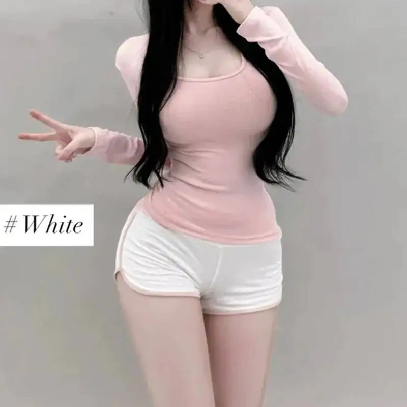 Korean Autumn Winter New Elegant Hot Girl Style Slimming Leg-Lengthening Low Waist Color Block Versatile Casual Shorts Hot 05Z5