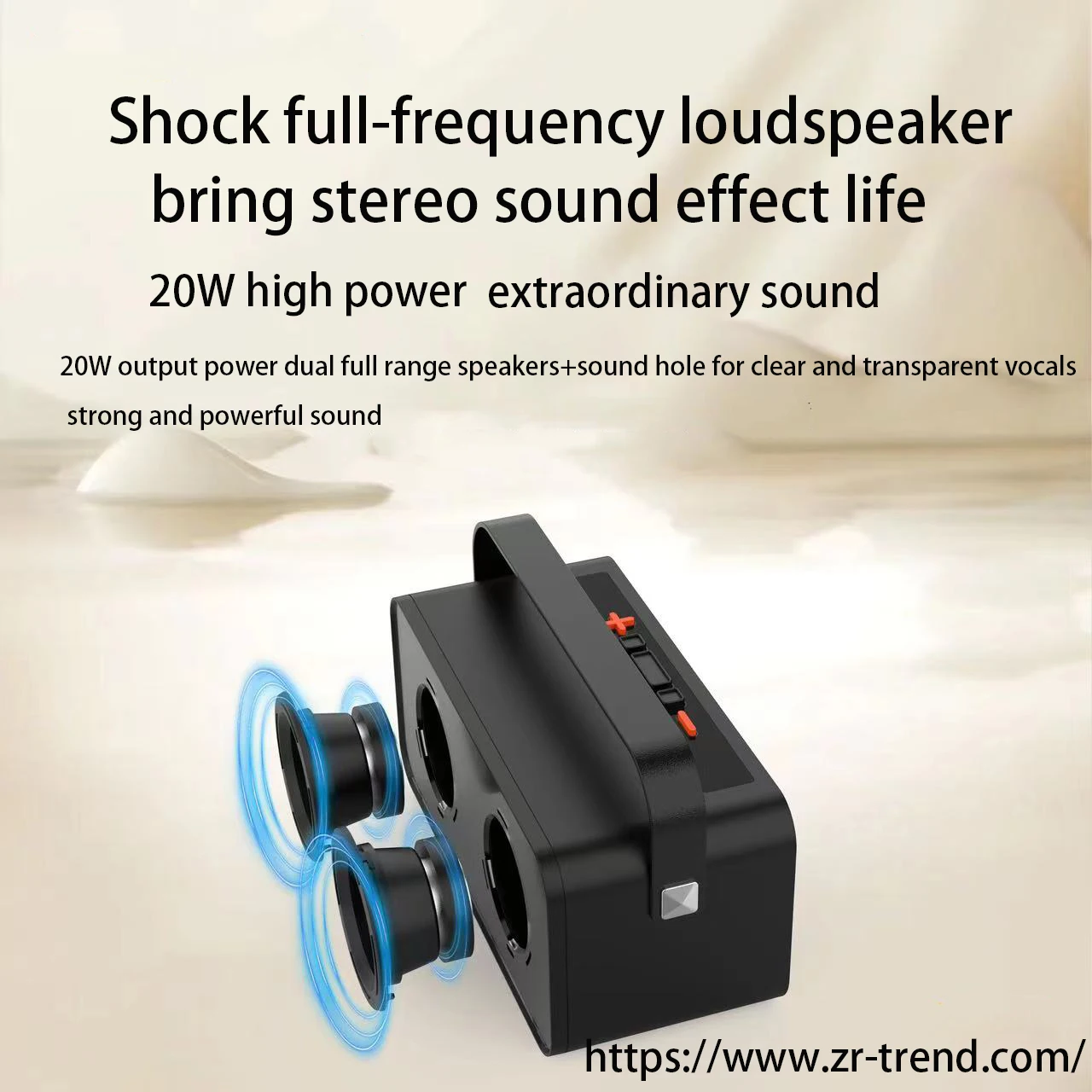 المحمولة RGB ضوء شفاف ميكا تصميم قوي باس 20 واط سمّاعات بلوتوث بطاقة مع وظيفة شحن لاسلكي 15 واط للهاتف