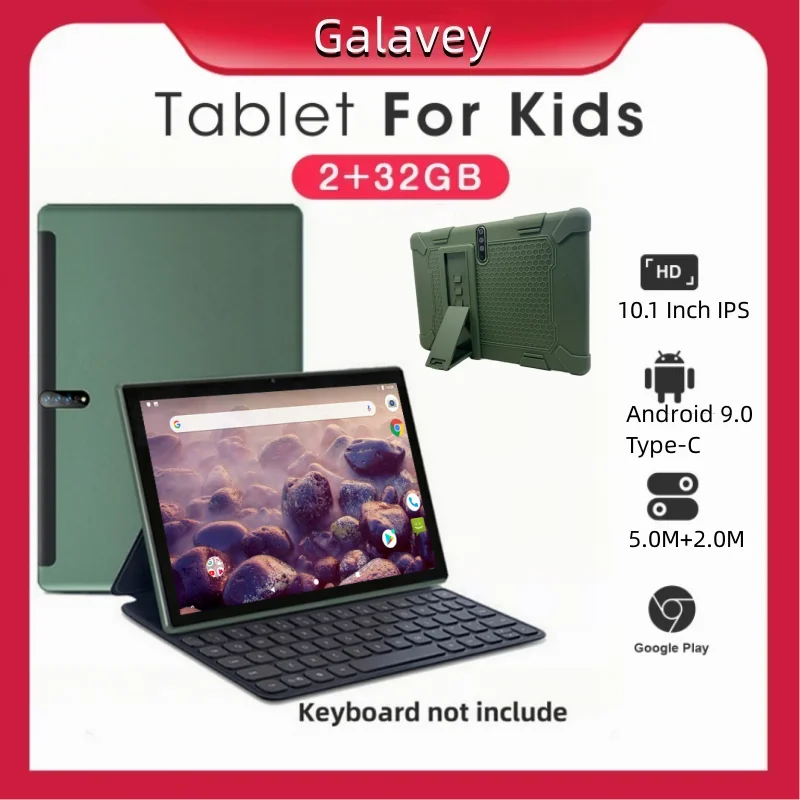 10.1 Inch Android 9.0 Phone Call Tablets For Kids 2GB RAM 32GB ROM Free Gift Silicone Case MTK6737 Quad-Core 1280 x 800 IPS