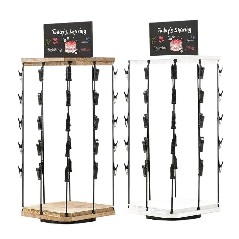 

Chip Rack Display Stand 360 Degree Rotating Wooden Base 5 Tiers Snack Organizer For Office Desk Pantry Countertop Parties