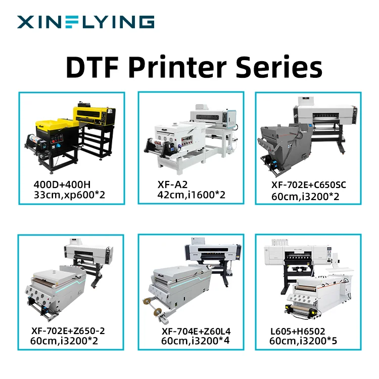 Latest hot-selling 24-inch DTF printer kit with oven, 4 I3200 printheads, commercial DTF printer with shaker