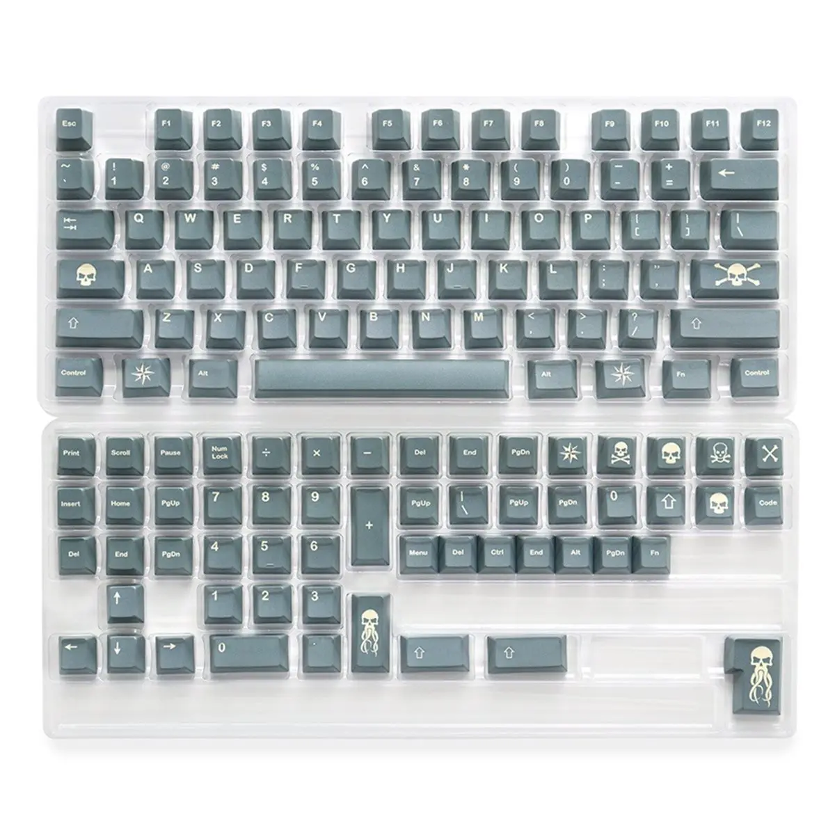 

Колпачки для клавиш Boneyard, PBT, 130 клавиш, колпачки для клавиш с вишневым профилем для механической клавиатуры 61/87/104/108 переключателей Mx