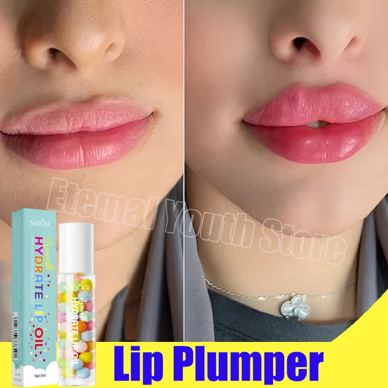 Instant Volumising Lip Plumper Oil Collagen Lip Plumping Gloss Moisturizer Repair Makeup Increases Elasticity Sexy Lip Cosmetics