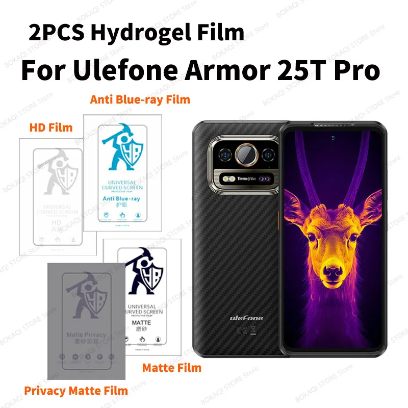 Protectores de pantalla de película de hidrogel HD para Ulefone Armor 25T Pro, película de hidrogel mate de privacidad para Ulefone Armor 25T Pro