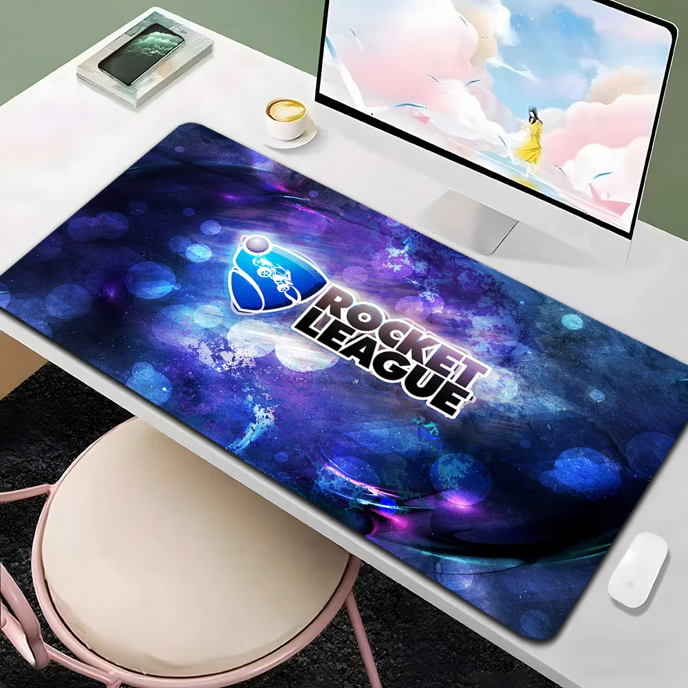 

1pc Rocket League Gaming Keyboard and Mouse Pad - Non-Slip Rubber Base, Large Desk Mat (30x60/70/80/40/90cm), Cosmic Blue/Purple