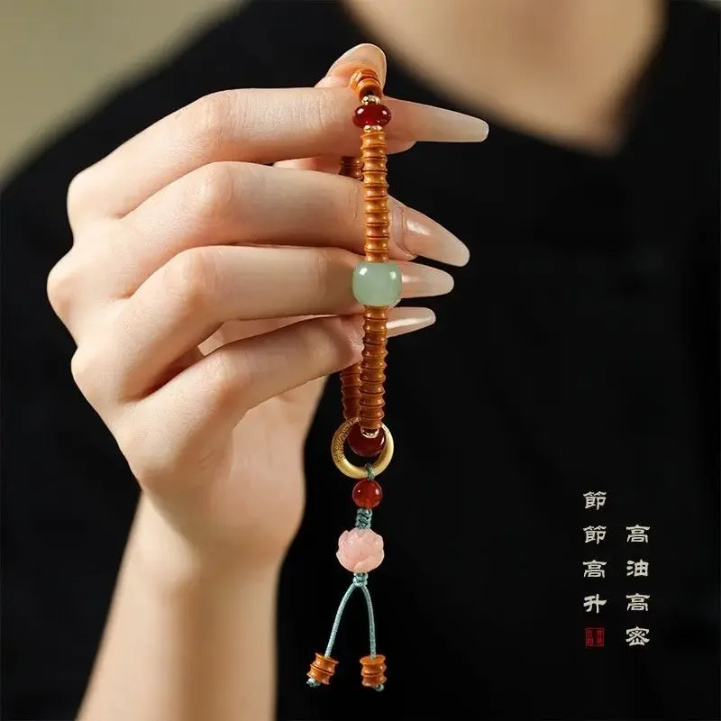 Olive Core Single Circle Bamboo Bracelet Magnesite Good Luck Lotus Bead HandString Personality Lucky Charms Handmade Ins Jewelry
