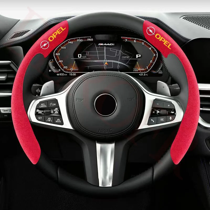 Car Steering Wheel Cover black suede leather for opel astra b c d k g h j vectra b c zafira corsa mokka vivar Car Accessories